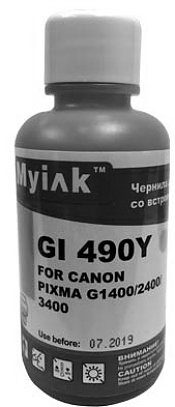 ������� CANON GI-490Y PIXMA G1400/2400/3400  (100��,yellow,Dye)  MyInk