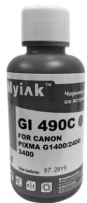 ������� CANON GI-490C PIXMA G1400/2400/3400 (100��,cyan,Dye) MyInk